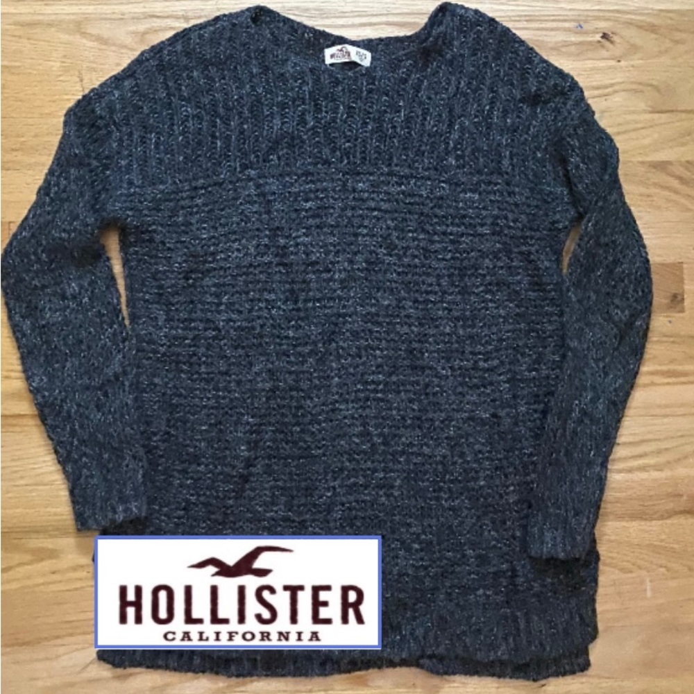 Hollister Dark Gray Crew Neck Sweater
